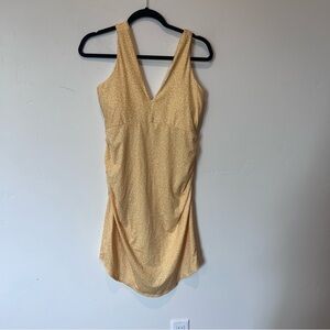 PrAna Women’s Active Yellow Polka Dot Sleeveless Dress Size Large Summer Oudoor